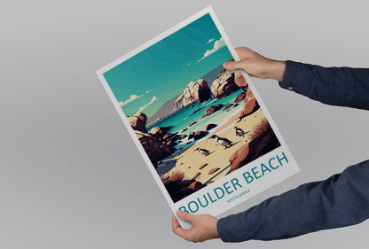 Boulder Beach Travel Print Wall Art Boulder Beach Wall Hanging Home Décor Boulder Beach Gift Art Lovers South Africa Art Print Boulder Beach