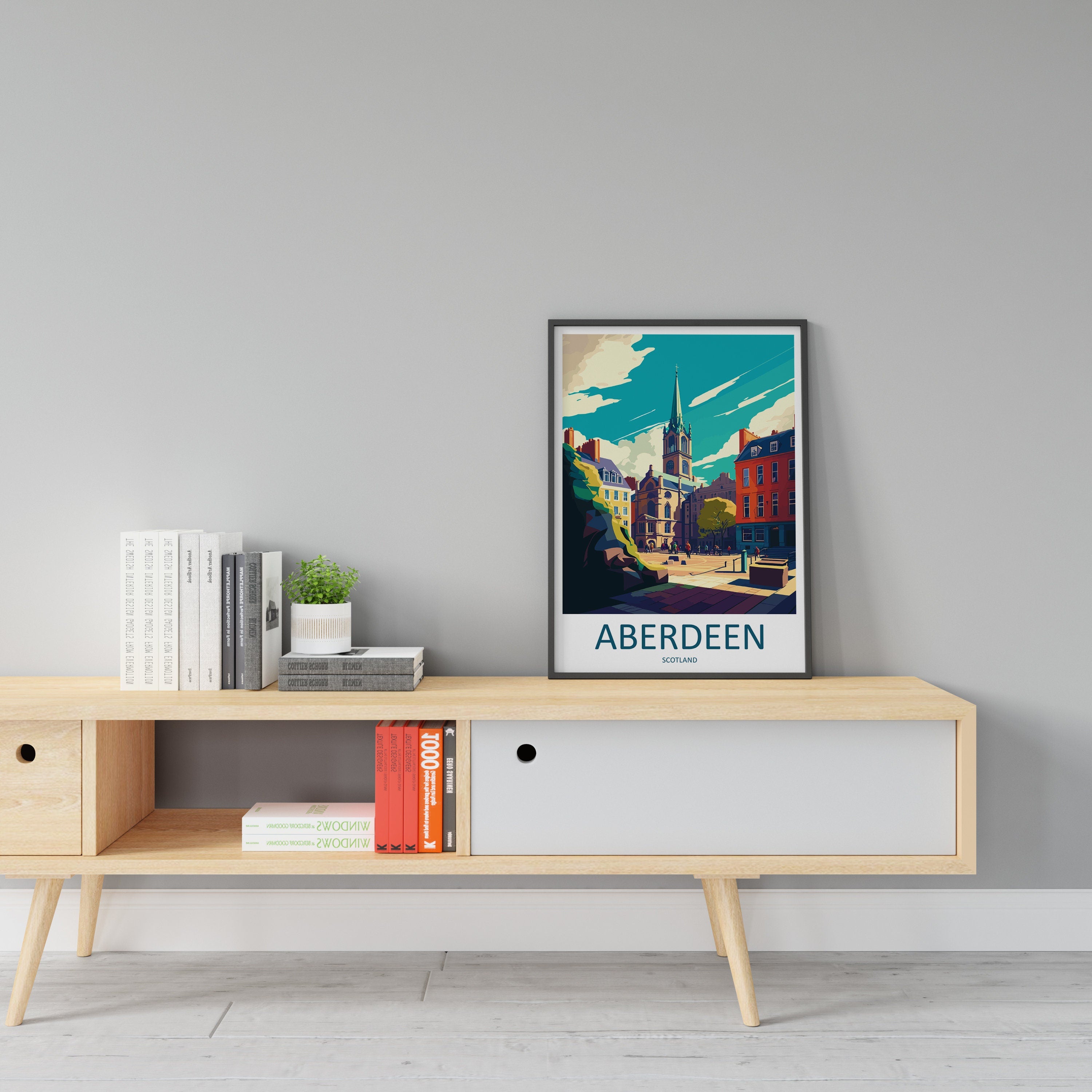 Aberdeen Print Aberdeen Home Décor Scotland City Art Print Aberdeen Wall Art for Scotland Enthusiast Gift Wall Hanging Aberdeen Cityscape