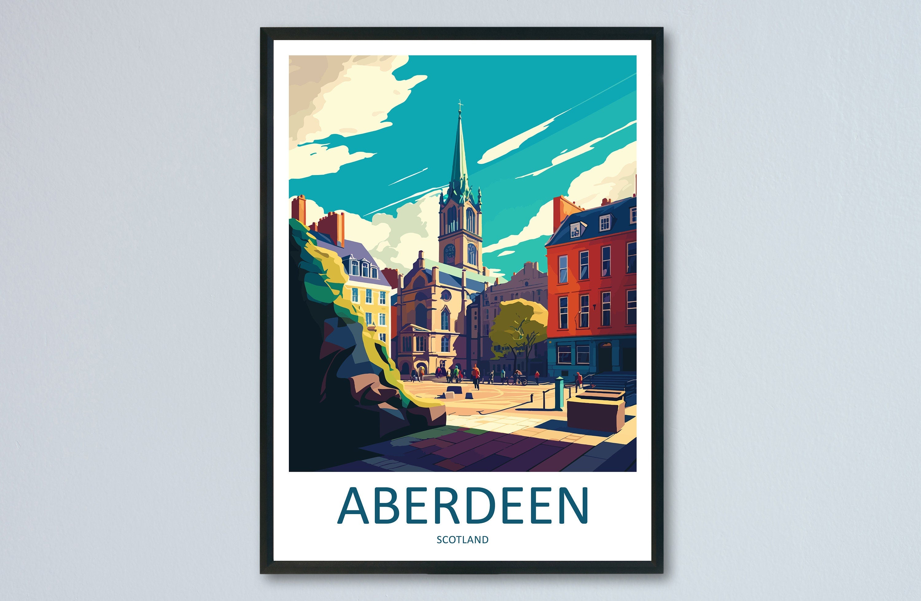 Aberdeen Print Aberdeen Home Décor Scotland City Art Print Aberdeen Wall Art for Scotland Enthusiast Gift Wall Hanging Aberdeen Cityscape