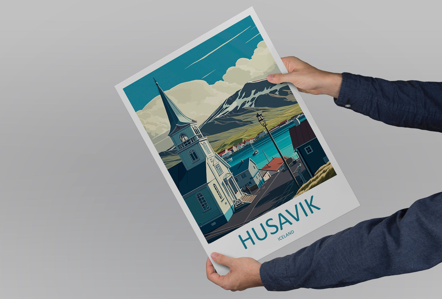 Husavik Travel Print Wall Art Husavik Wall Hanging Home Décor Husavik Gift Art Lovers Iceland Art Lover Gift Husavik Wall Decor Artwork