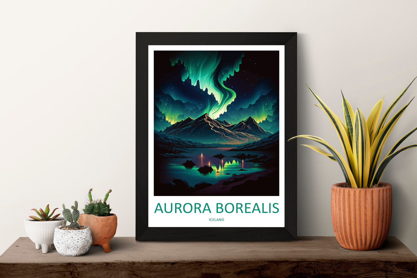 Northern Lights Travel Print Wall Art Aurora Borealis Wall Hanging Home Décor Aurora Borealis Gift Art Lovers Iceland Art Lover Gift Decor