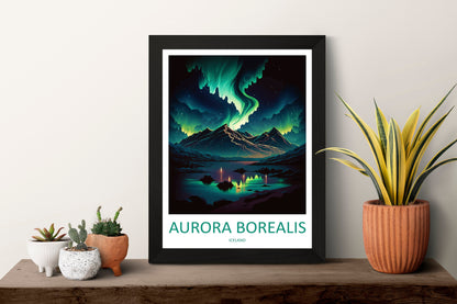 Northern Lights Travel Print Wall Art Aurora Borealis Wall Hanging Home Décor Aurora Borealis Gift Art Lovers Iceland Art Lover Gift Decor