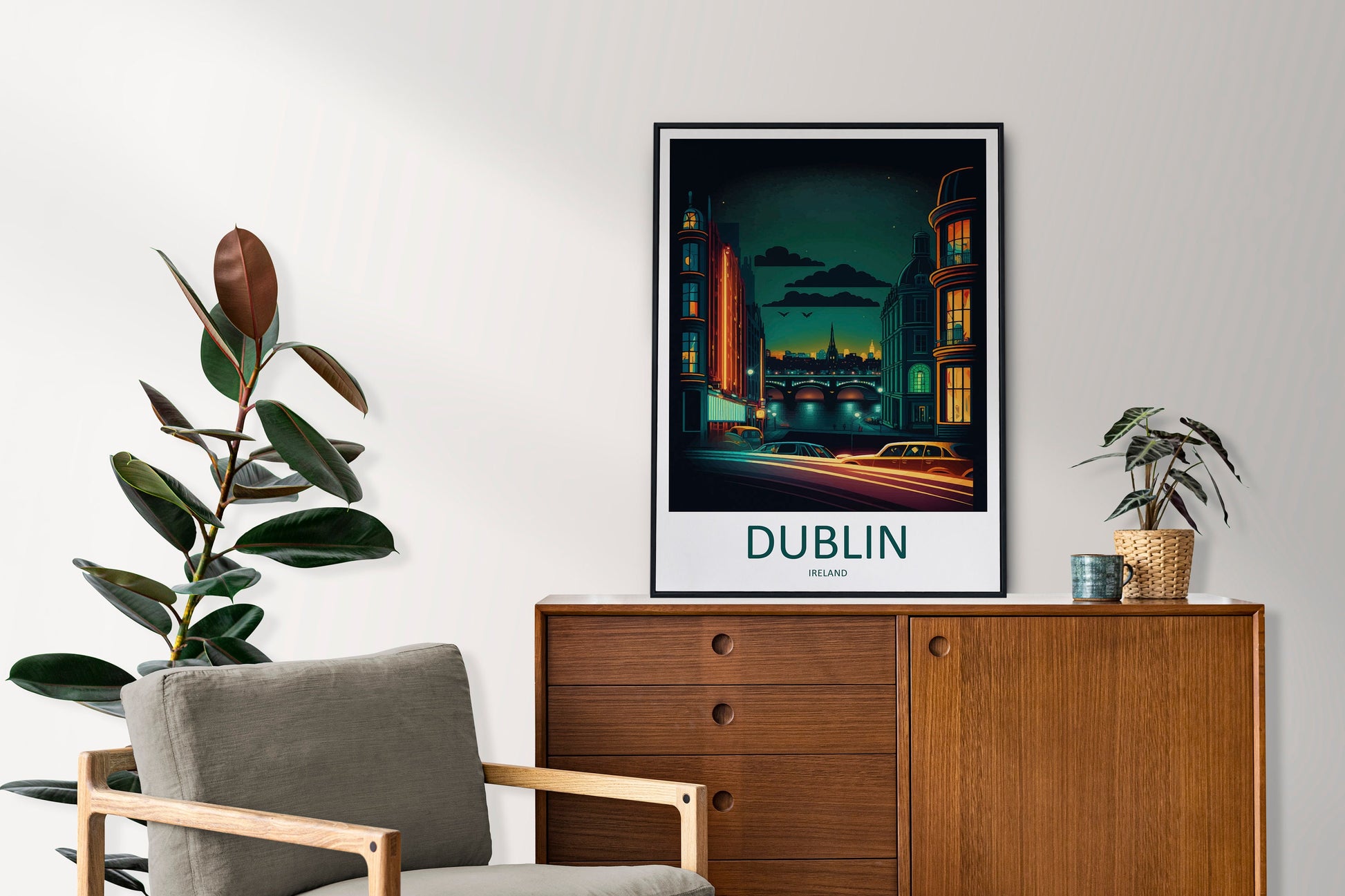 Dublin Skyline Print Dublin Home Decor Skyline City Art Print Dublin Wall Art for Ireland Enthusiast Gift Wall Hanging Dublin Ireland Print