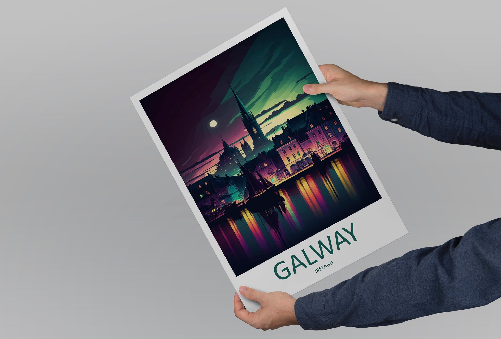 Galway Skyline Print Galway Home Decor Skyline Art Print Galway Wall Art for Ireland Enthusiast Gift Wall Hanging Galway Ireland Art Poster