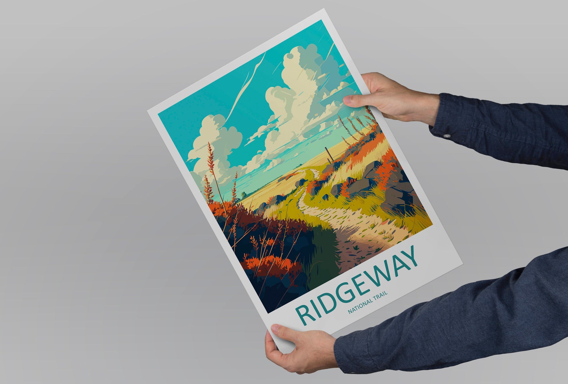 Ridgeway National Trail Print Ridgeway Home Decor Landscape Art Print Ridgeway Wall Art Hiking Enthusiast Gift Wall Hanging Ridgeway Trail
