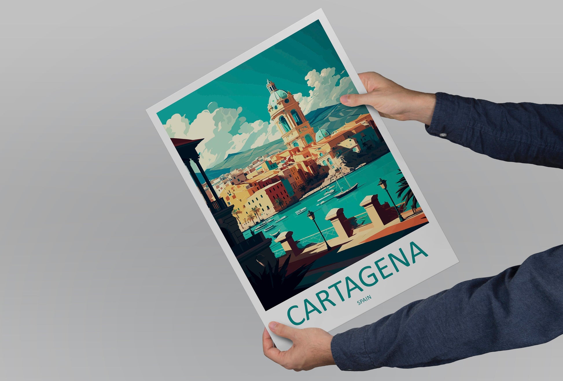 Cartagena Travel Print Wall Art Cartagena Wall Hanging Home Décor Cartagena Gift Art Lovers Spain Art Lover Gift Cartagena Wall Décor
