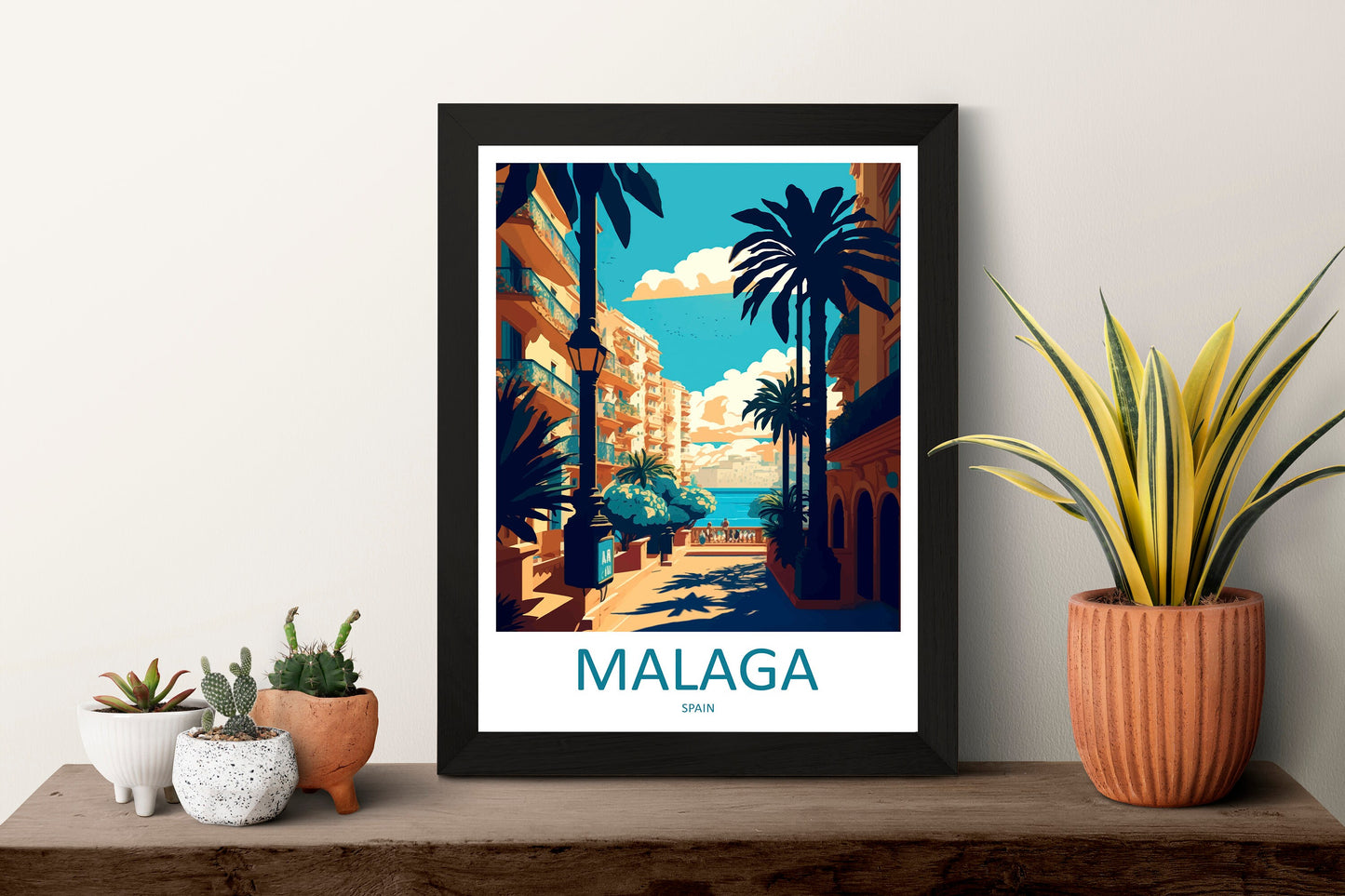 Malaga Travel Print Wall Art Malaga Wall Hanging Home Décor Malaga Gift Art Lovers Spain Art Lover Gift Malaga Wall Décor Malaga Spain Decor