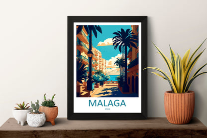 Malaga Travel Print Wall Art Malaga Wall Hanging Home Décor Malaga Gift Art Lovers Spain Art Lover Gift Malaga Wall Décor Malaga Spain Decor