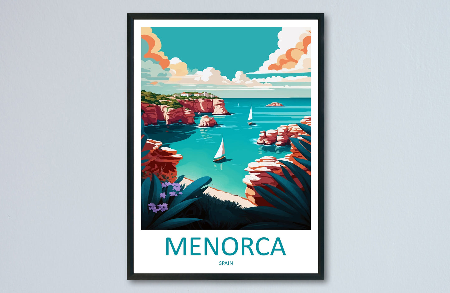 Menorca Travel Print Wall Art Menorca Wall Hanging Home Décor Menorca Gift Art Lovers Spain Art Lover Gift Menorca Wall Décor Menorca Spain