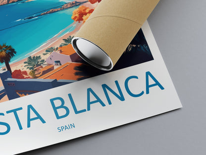 Costa Blanca Travel Print Wall Art Costa Blanca Wall Hanging Home Décor Costa Blanca Gift Art Lovers Spain Art Lover Gift Costa Blanca Print