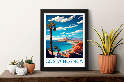 Costa Blanca Travel Print Wall Art Costa Blanca Wall Hanging Home Décor Costa Blanca Gift Art Lovers Spain Art Lover Gift Costa Blanca Print