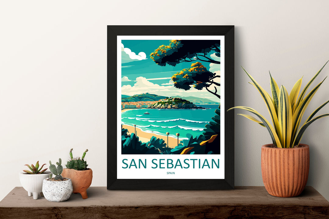 San Sebastian Travel Print Wall Art San Sebastian Wall Hanging Home Décor San Sebastian Gift Art Lovers Spain Art Lover Gift San Sebastian
