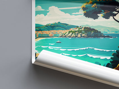 San Sebastian Travel Print Wall Art San Sebastian Wall Hanging Home Décor San Sebastian Gift Art Lovers Spain Art Lover Gift San Sebastian