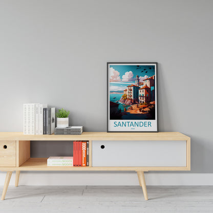 Santander Travel Print Wall Art Santander Wall Hanging Home Décor Santander Gift Art Lovers Spain Art Lover Gift Santander Print Spain Art