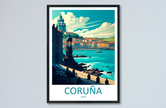 Coruña Travel Print Wall Art Coruña Wall Hanging Home Décor Coruña Gift Art Lovers Spain Art Lover Gift Coruña Print Spain Wall Art Decor