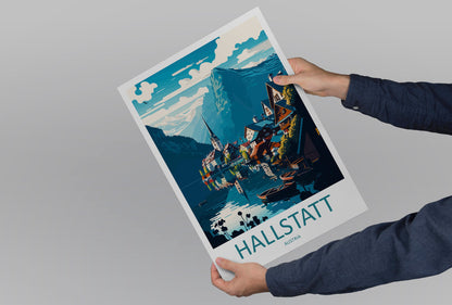 Hallstatt Lake Print Hallstatt Home Decor Art Print Austria Wall Art Alpine Mountain Gift Wall Hanging Hallstatt Scenery Poster Austria Art