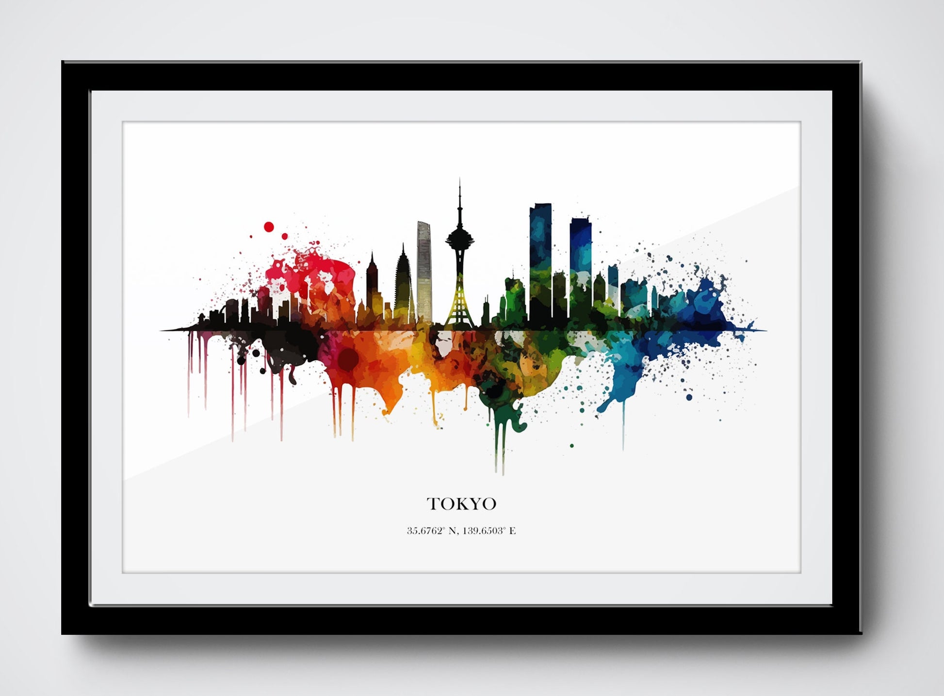 Tokyo Watercolour Skyline Print Tokyo Cityscape Tokyo Home Décor Art Print Japanese Wall Art Tokyo Souvenir Wall Hanging Watercolour Tokyo