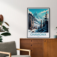 Chamonix Travel Print Wall Art Chamonix Wall Hanging Home Décor Chamonix Gift Art Lovers Ski Art Lover Gift Chamonix Print Skiing Artwork