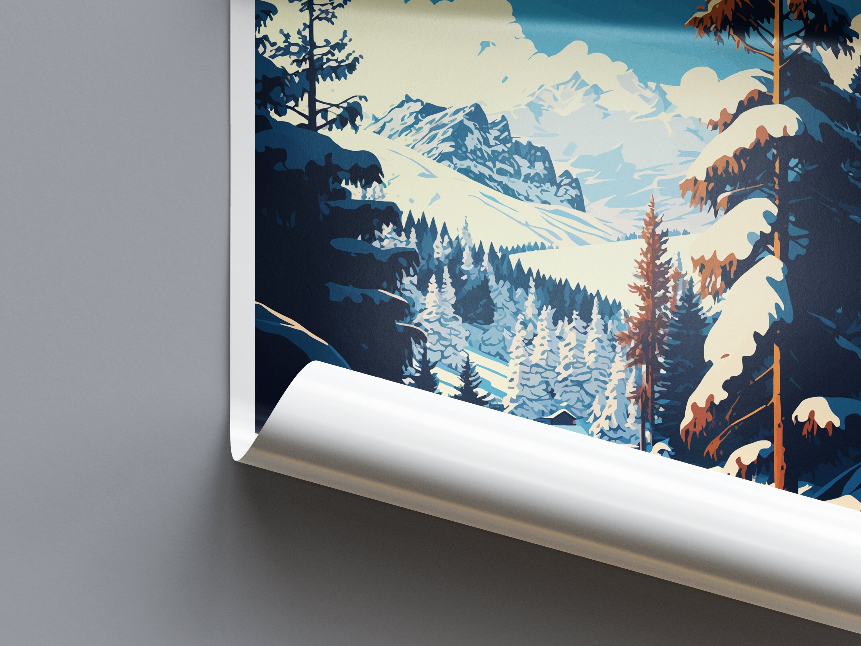 Courchevel Travel Print Wall Art Courchevel Wall Hanging Home Décor Courchevel Gift Art Lovers Ski Art Lover Gift Courchevel Print Skiing