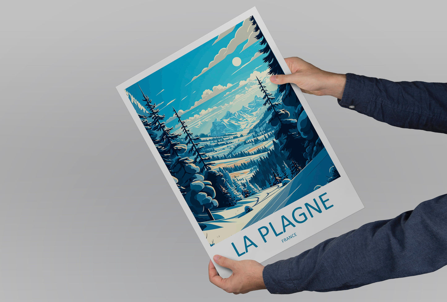 La Plagne Travel Print Wall Art La Plagne Wall Hanging Home Décor La Plagne Gift Art Lovers Ski Art Lover Gift La Plagne Print Skiing