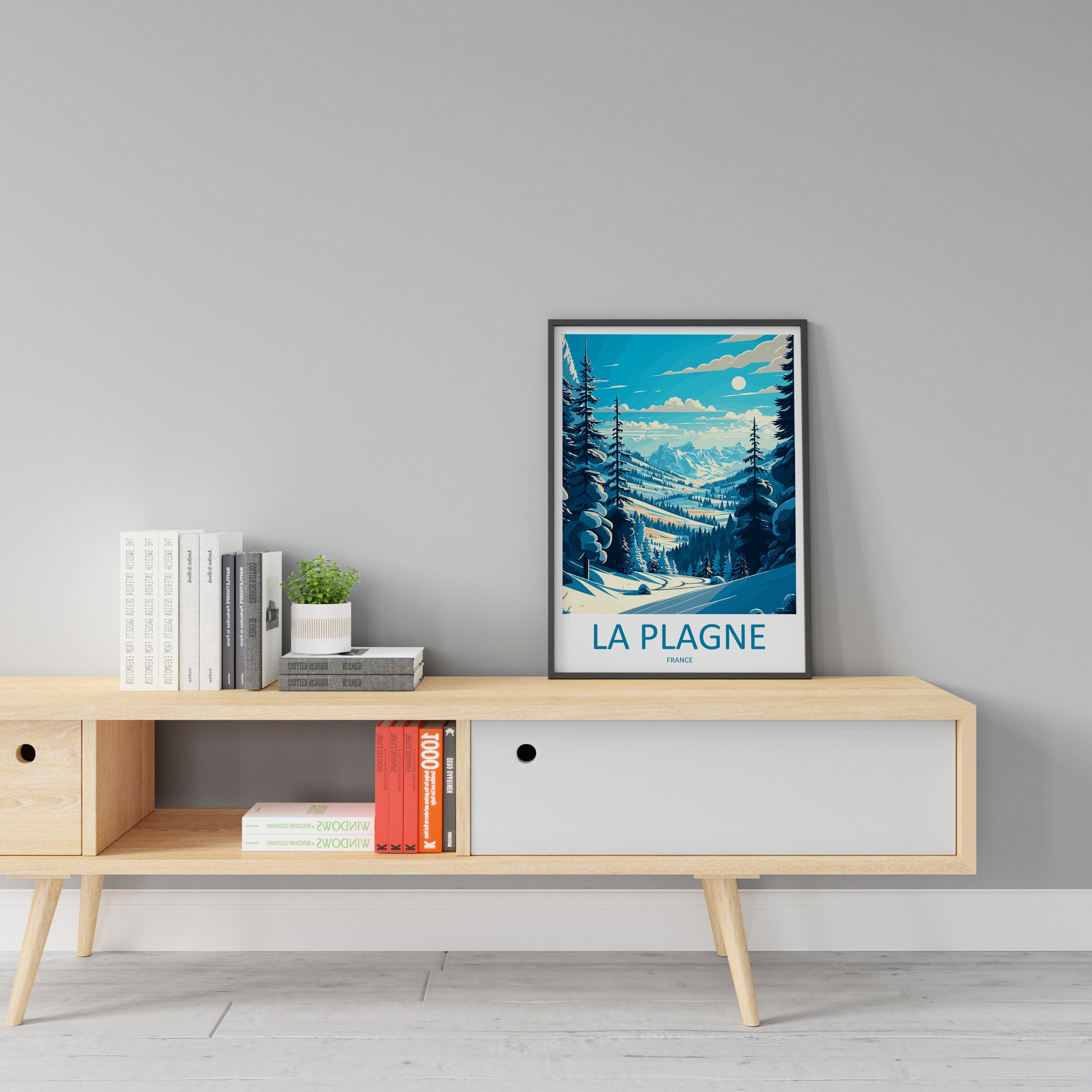 La Plagne Travel Print Wall Art La Plagne Wall Hanging Home Décor La Plagne Gift Art Lovers Ski Art Lover Gift La Plagne Print Skiing