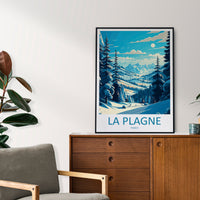La Plagne Travel Print Wall Art La Plagne Wall Hanging Home Décor La Plagne Gift Art Lovers Ski Art Lover Gift La Plagne Print Skiing