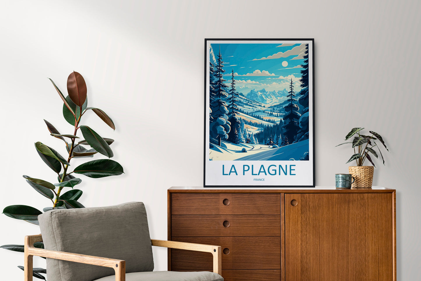 La Plagne Travel Print Wall Art La Plagne Wall Hanging Home Décor La Plagne Gift Art Lovers Ski Art Lover Gift La Plagne Print Skiing