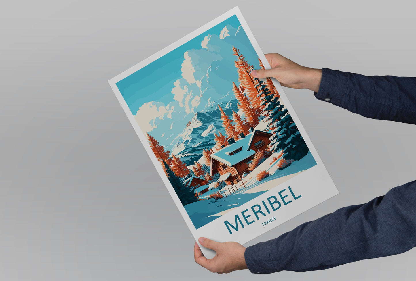Meribel Travel Print Wall Art Meribel Wall Hanging Home Décor Meribel Gift Art Lovers Ski Art Lover Gift Meribel Print Skiing Wall Decor