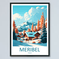 Meribel Travel Print Wall Art Meribel Wall Hanging Home Décor Meribel Gift Art Lovers Ski Art Lover Gift Meribel Print Skiing Wall Decor