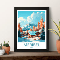 Meribel Travel Print Wall Art Meribel Wall Hanging Home Décor Meribel Gift Art Lovers Ski Art Lover Gift Meribel Print Skiing Wall Decor
