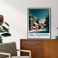Val Thorens Travel Print Wall Art Val Thorens Wall Hanging Home Décor Val Thorens Gift Art Lovers Ski Art Lover Gift Val Thorens Print Ski