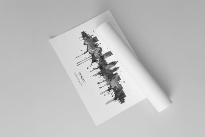 Dublin Watercolour Skyline Print Dublin Cityscape Dublin Home Décor Art Print Ireland Wall Art Dublin Souvenir Print Dublin Watercolour Art