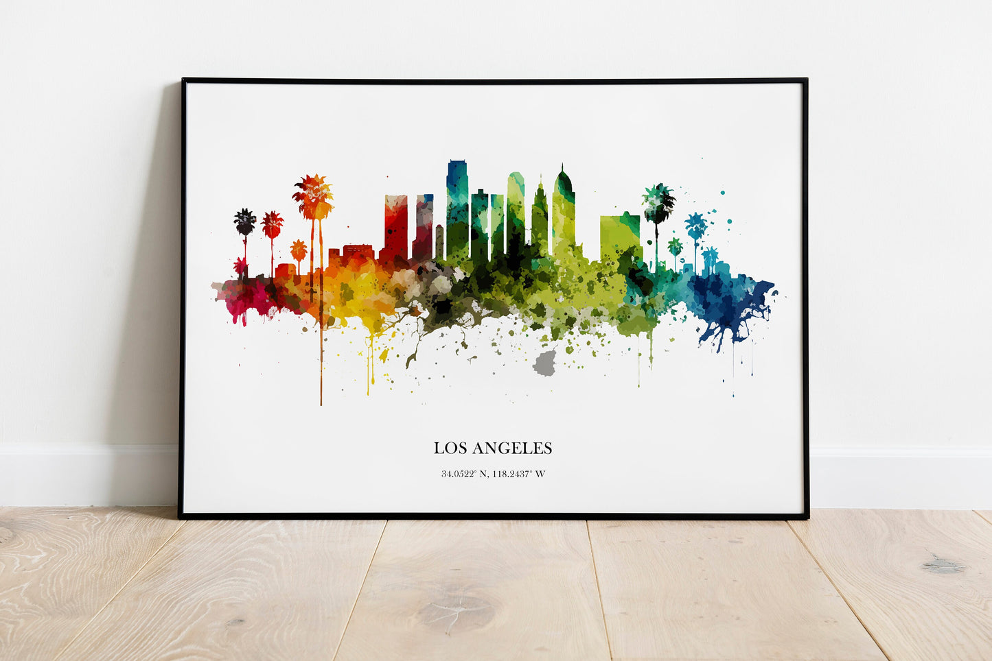 Los Angeles Watercolour Skyline Print Los Angeles Cityscape Los Angeles Home Décor Art Print USA Wall Art Los Angeles Print Los Angeles