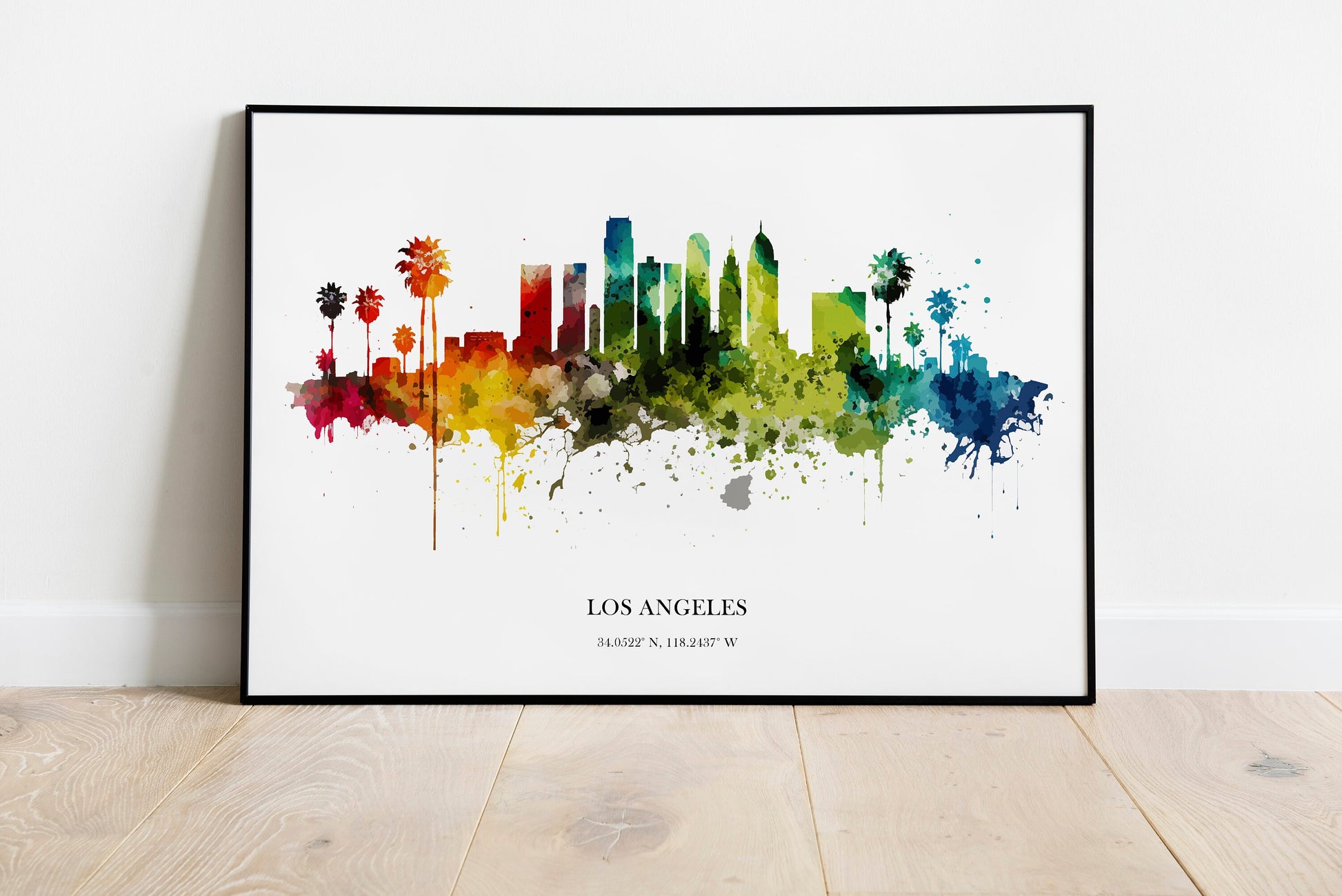 Los Angeles Watercolour Skyline Print Los Angeles Cityscape Los Angeles Home Décor Art Print USA Wall Art Los Angeles Print Los Angeles