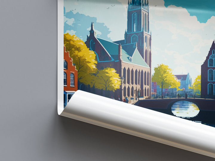 Delft Travel Print Delft Home Décor Delft Art Print Delft Wall Print For Netherlands Delft Gift For Delft Wall Art Netherlands Art Print