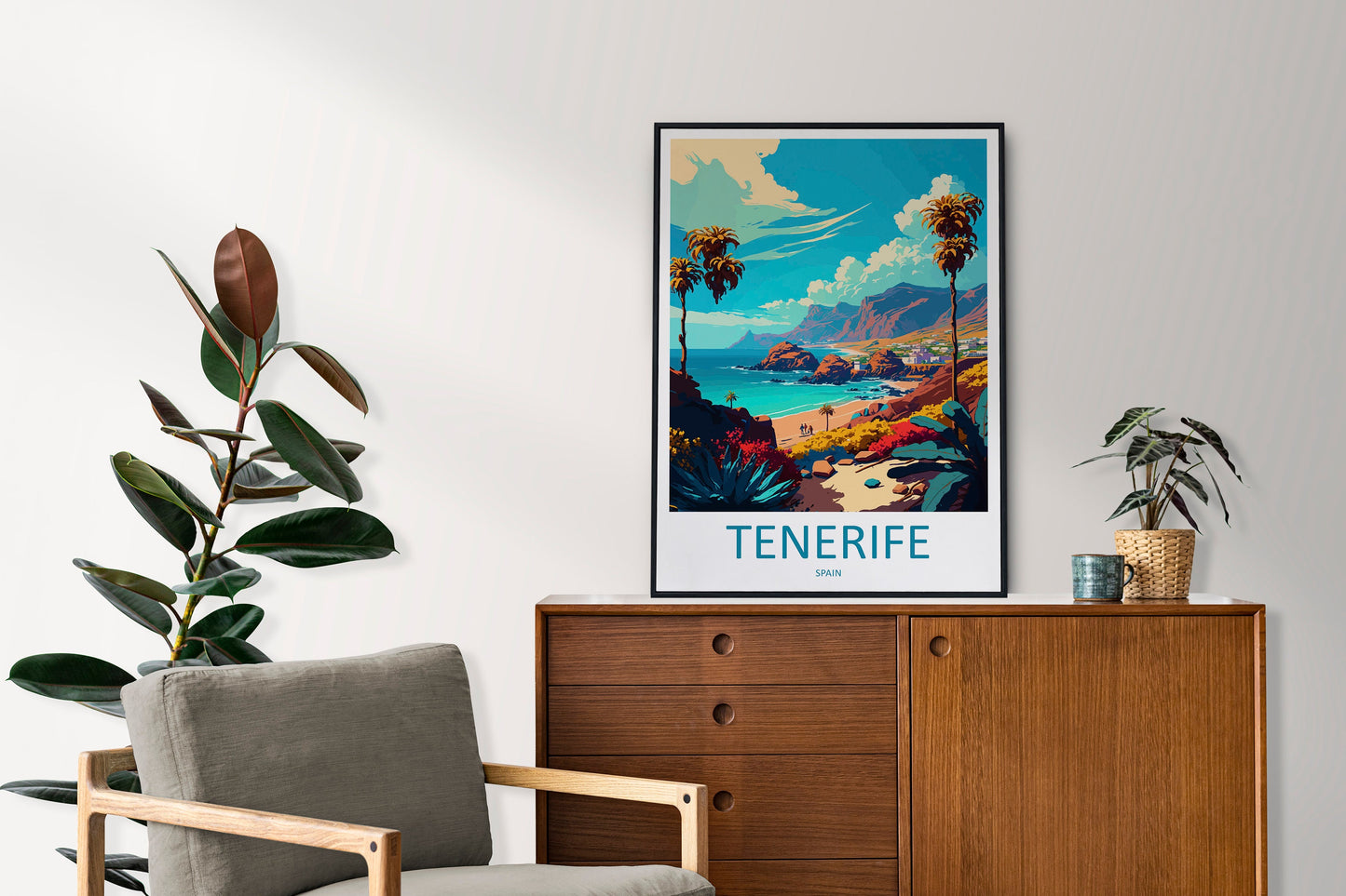 Tenerife Travel Print Wall Art Tenerife Wall Hanging Home Décor Tenerife Gift Art Lovers Spain Art Lover Gift Tenerife Print Spain Wall Art
