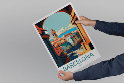 Barcelona Travel Print Wall Art Barcelona Wall Hanging Home Décor Barcelona Gift Art Lovers Spain Art Lover Gift Barcelona Print Spain Art