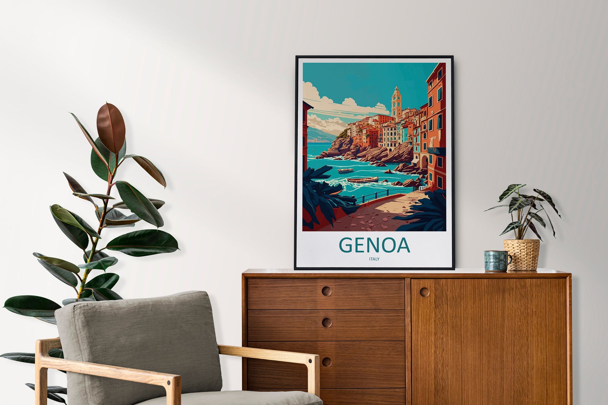 Genoa Travel Print Wall Art Genoa Wall Hanging Home Décor Genoa Gift Art Lovers Italy Art Lover Gift Genoa Print Genoa Travel Gift Print