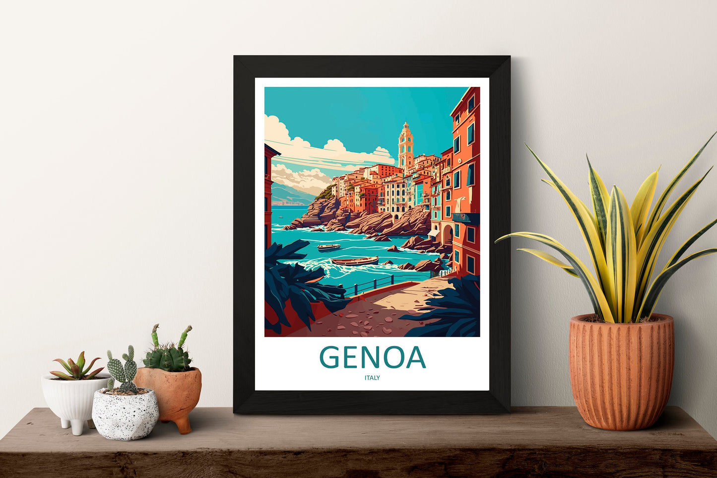 Genoa Travel Print Wall Art Genoa Wall Hanging Home Décor Genoa Gift Art Lovers Italy Art Lover Gift Genoa Print Genoa Travel Gift Print