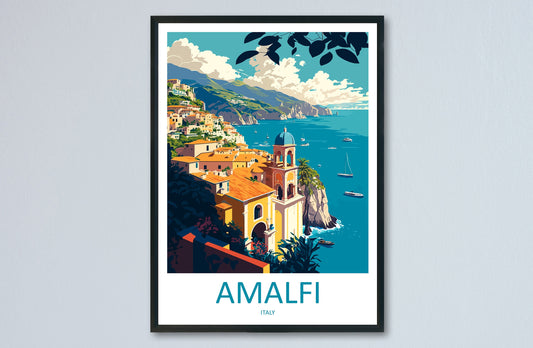 Amalfi Travel Print Wall Art Amalfi Wall Hanging Home Décor Amalfi Gift Art Lovers Italy Art Lover Gift Amalfi Print Amalfi Travel Gift Art
