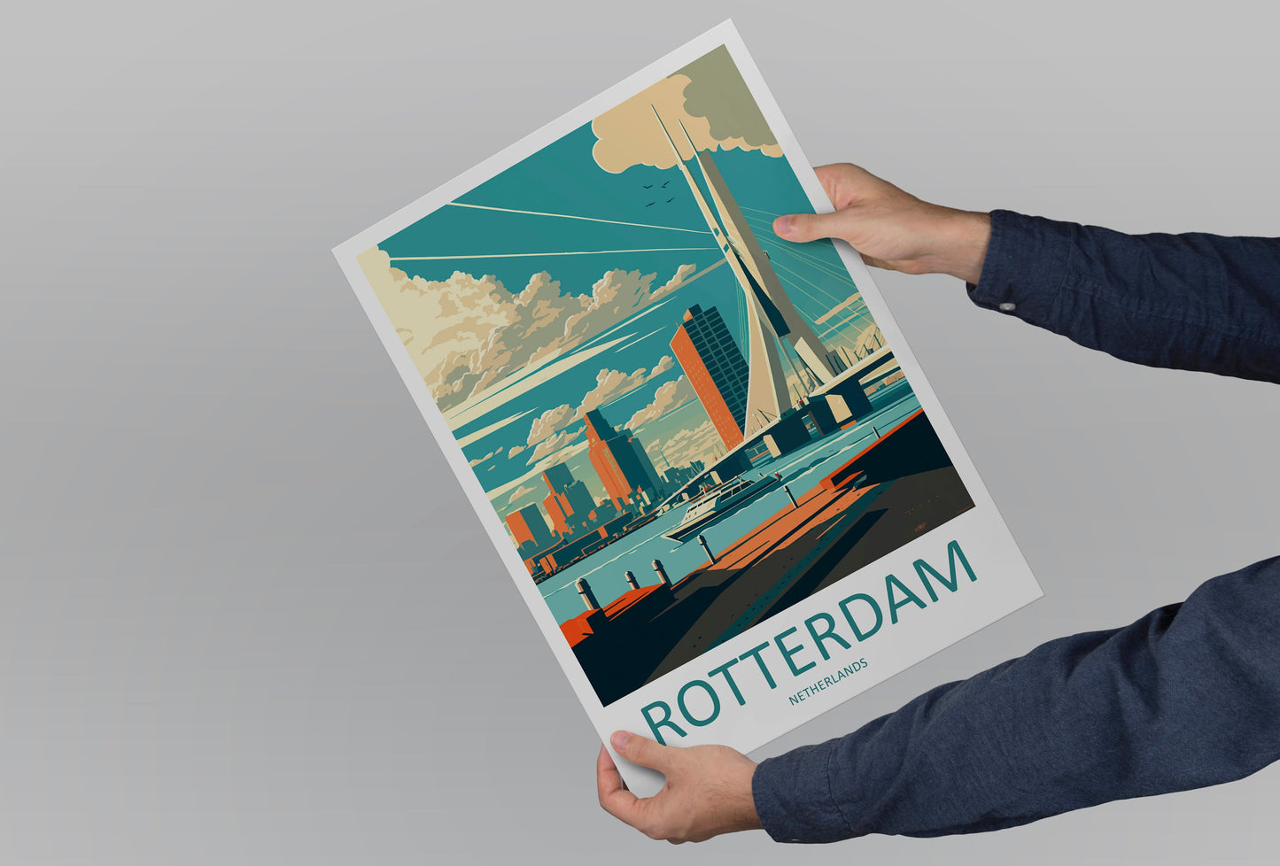 Rotterdam Travel Print Wall Art Rotterdam Wall Hanging Home Decoration Rotterdam Gift Art Lovers Rotterdam Wall Art Rotterdam Decor Print