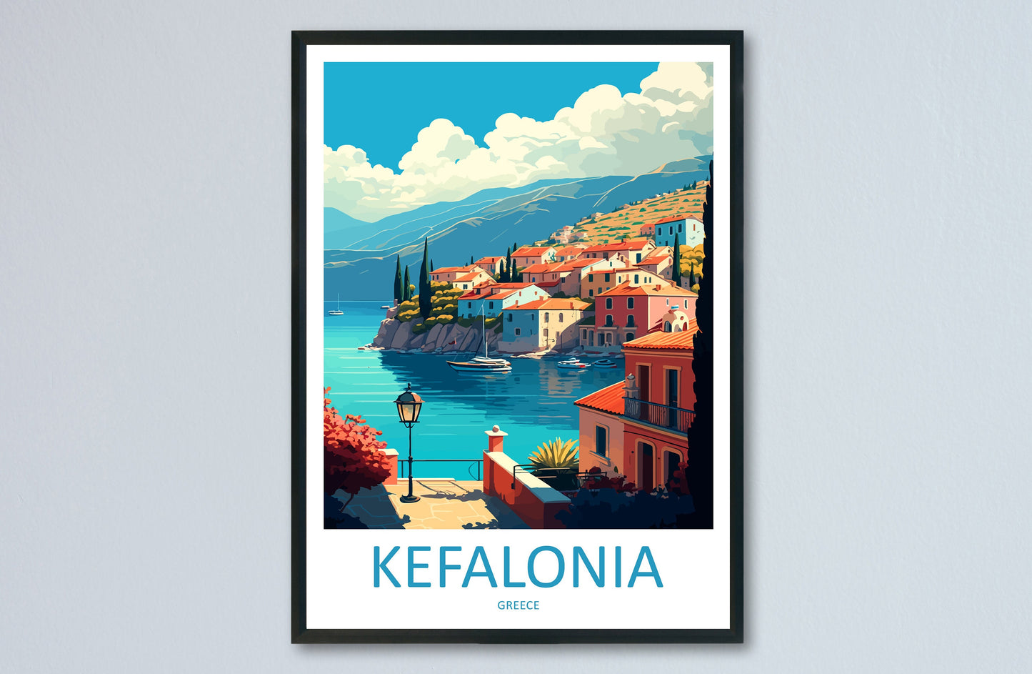 Kefalonia Travel Print Wall Art Kefalonia Greece Wall Hanging Home Decoration Kefalonia Gift Art Lovers Wall Art Print Kefalonia Wall Décor