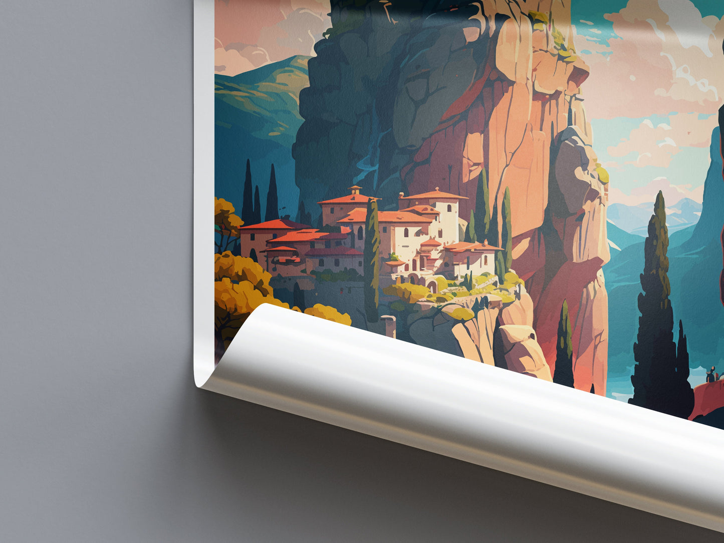 Meteora Travel Print Wall Art Meteora Greece Wall Hanging Home Decoration Meteora Gift Art Lovers Wall Art Print Meteora Wall Décor Greece