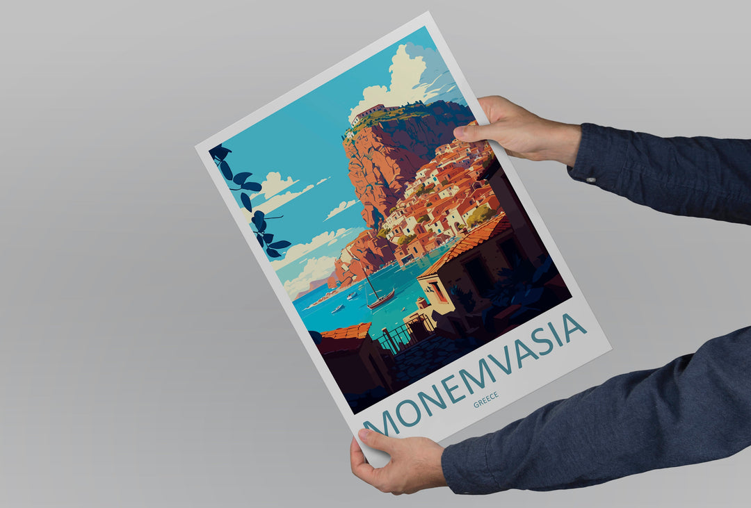 Monemvasia Travel Print Wall Art Monemvasia Greece Wall Hanging Home Decoration Monemvasia Gift Art Lovers Wall Art Print Monemvasia Greece
