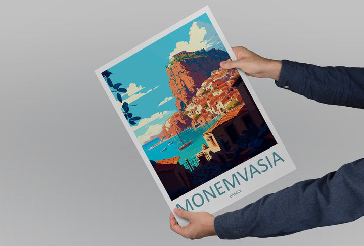 Monemvasia Travel Print Wall Art Monemvasia Greece Wall Hanging Home Decoration Monemvasia Gift Art Lovers Wall Art Print Monemvasia Greece