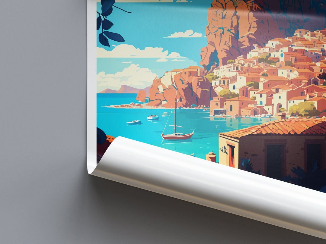 Monemvasia Travel Print Wall Art Monemvasia Greece Wall Hanging Home Decoration Monemvasia Gift Art Lovers Wall Art Print Monemvasia Greece
