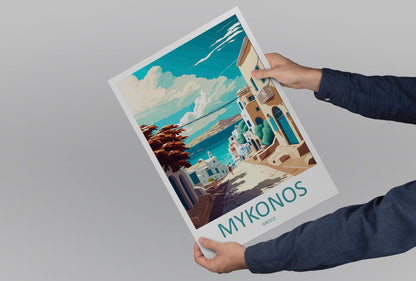 Mykonos Travel Print Wall Art Mykonos Greece Wall Hanging Home Decoration Mykonos Gift Art Lovers Wall Art Print Mykonos Greece Wall Poster