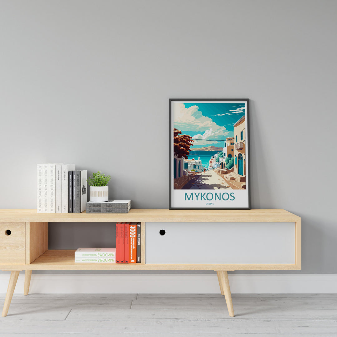 Mykonos Travel Print Wall Art Mykonos Greece Wall Hanging Home Decoration Mykonos Gift Art Lovers Wall Art Print Mykonos Greece Wall Poster