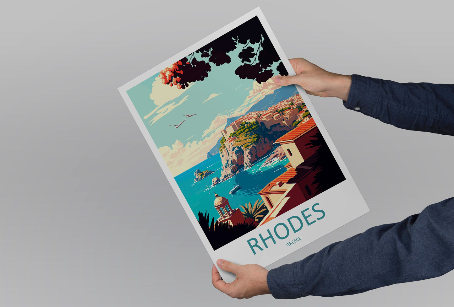 Rhodes Travel Print Wall Art Rhodes Greece Wall Hanging Home Decoration Rhodes Gift Art Lovers Wall Art Print Rhodes Greece Wall Poster Art