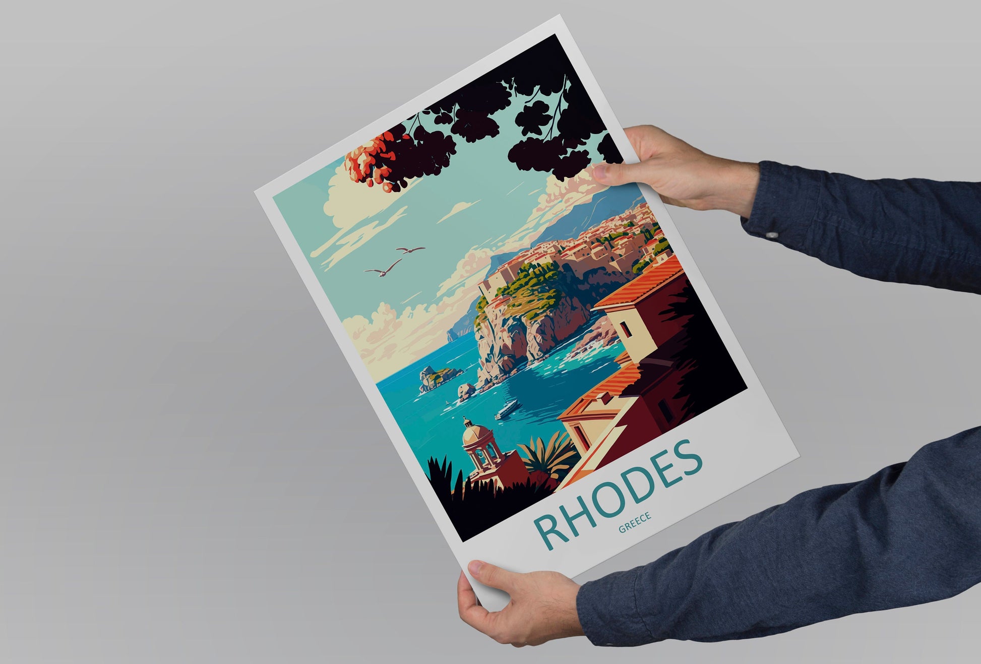 Rhodes Travel Print Wall Art Rhodes Greece Wall Hanging Home Decoration Rhodes Gift Art Lovers Wall Art Print Rhodes Greece Wall Poster Art